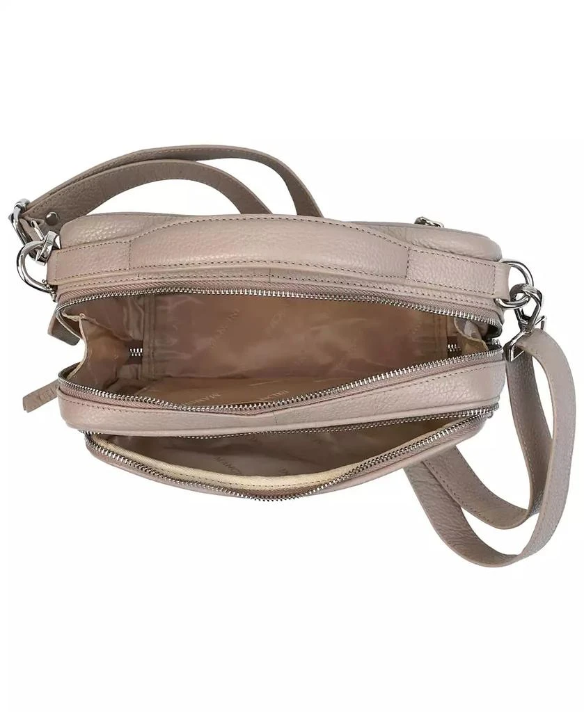 Mancini Leather Goods Pebbled Collection Julianna Leather Crossbody Satchel Bag 5