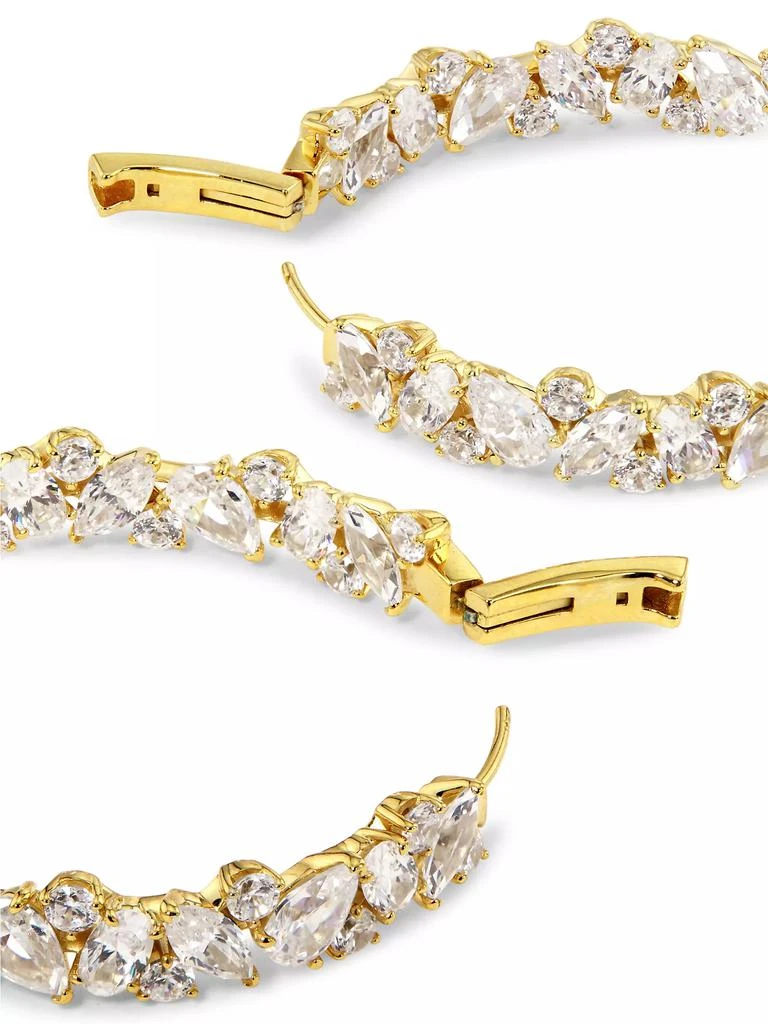 Adriana Orsini Galore 18K Gold-Plated &amp; Cubic Zirconia Cluster Inside-Out Hoops 3
