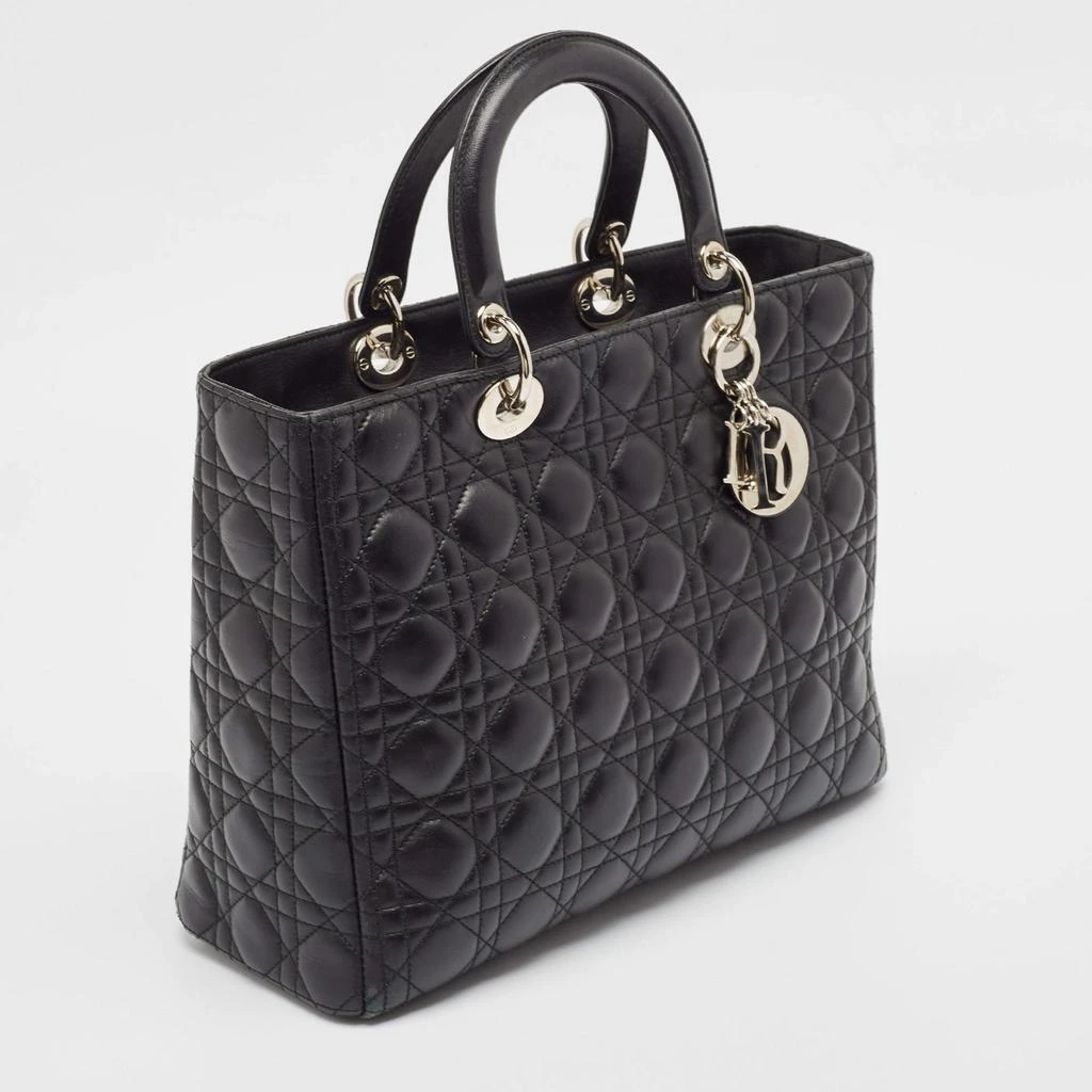 Dior Dior Black Cannage Leather Large Lady Dior Tote 4