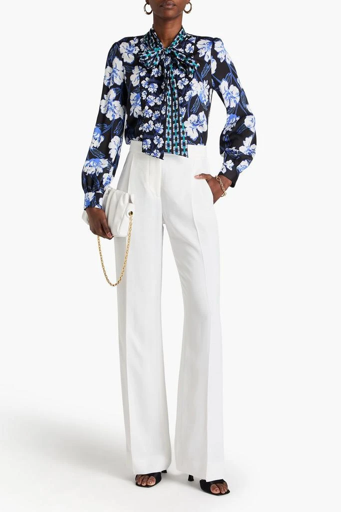 Diane von Furstenberg Hardy pussy-bow floral-print twill shirt 2