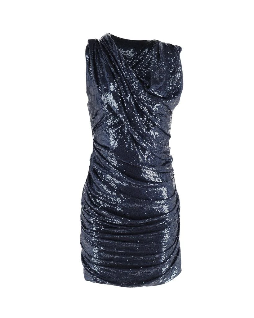 Alexander Wang Alexander Wang Draped Sequin Mini Cocktail Dress in Blue Nylon 1