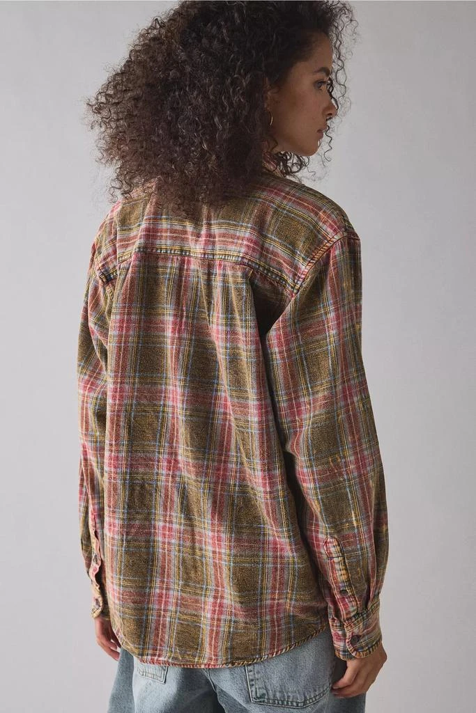Vintage & ReMADE by UO ReMADE By UO Acid Washed Oversized Flannel Shirt 5