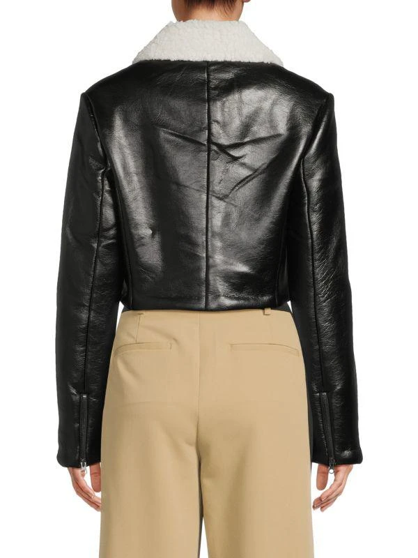 Alice by Temperley Rachelle Faux Shearling & Faux Leather Cropped Jacket 2