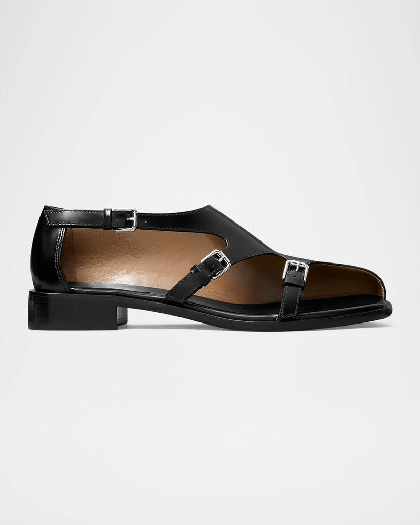 Tory Burch Asymmetrical Multi Monk Leather Loafers 1