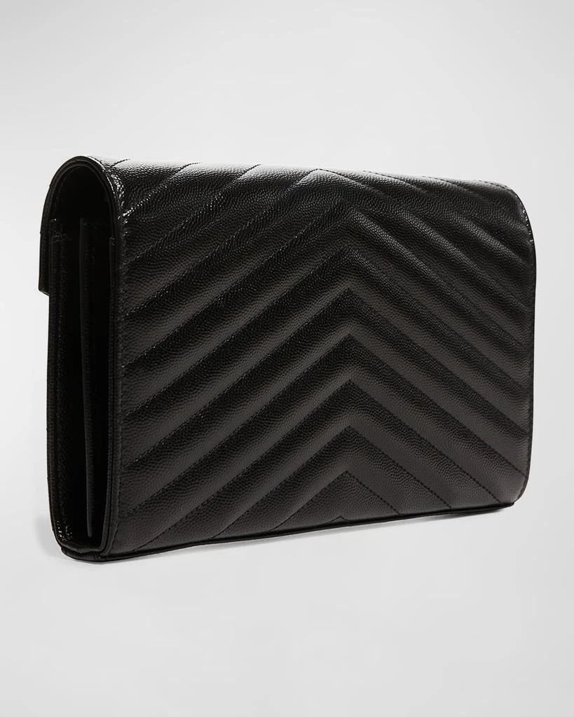 Yves Saint Laurent YSL Monogram Large Wallet on Chain in Grained Leather 4