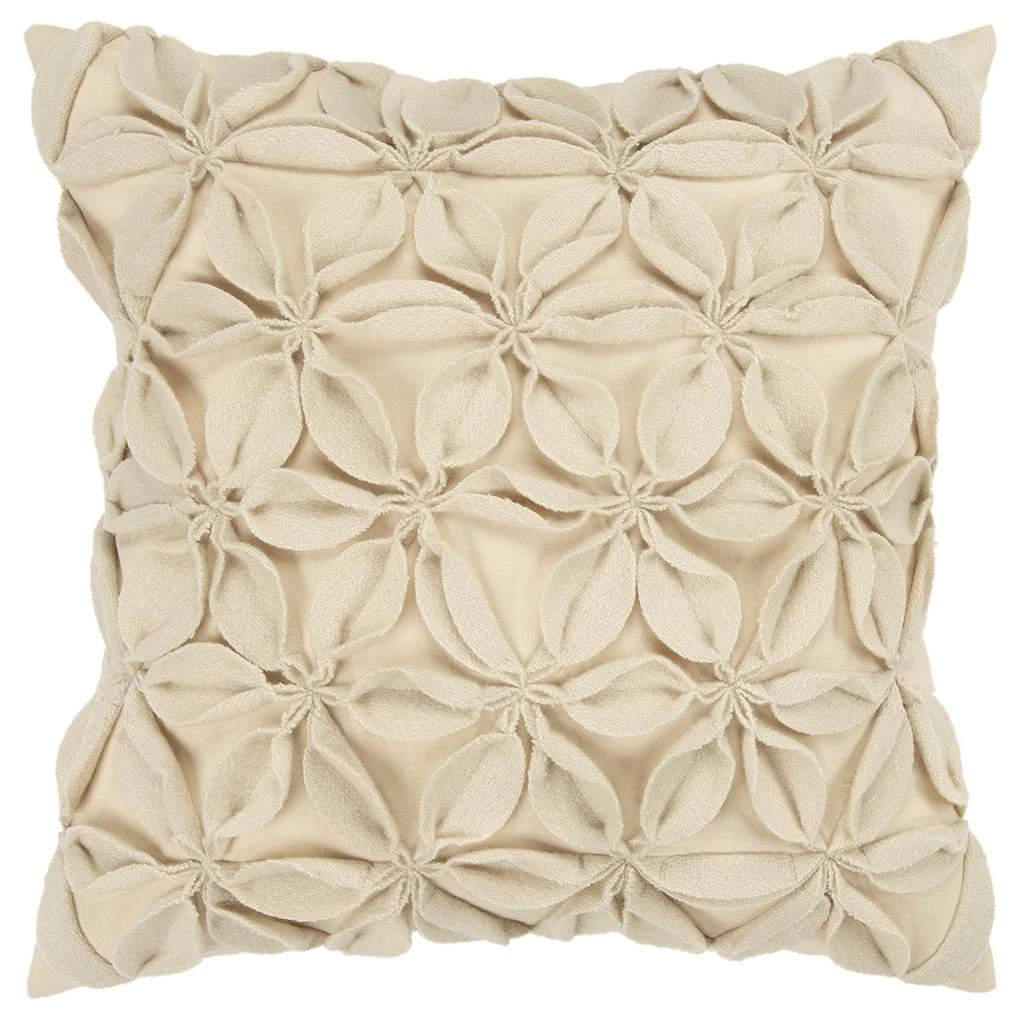 Hivvago Cream Pinwheel Floral Petal Down Filled Throw Pillow