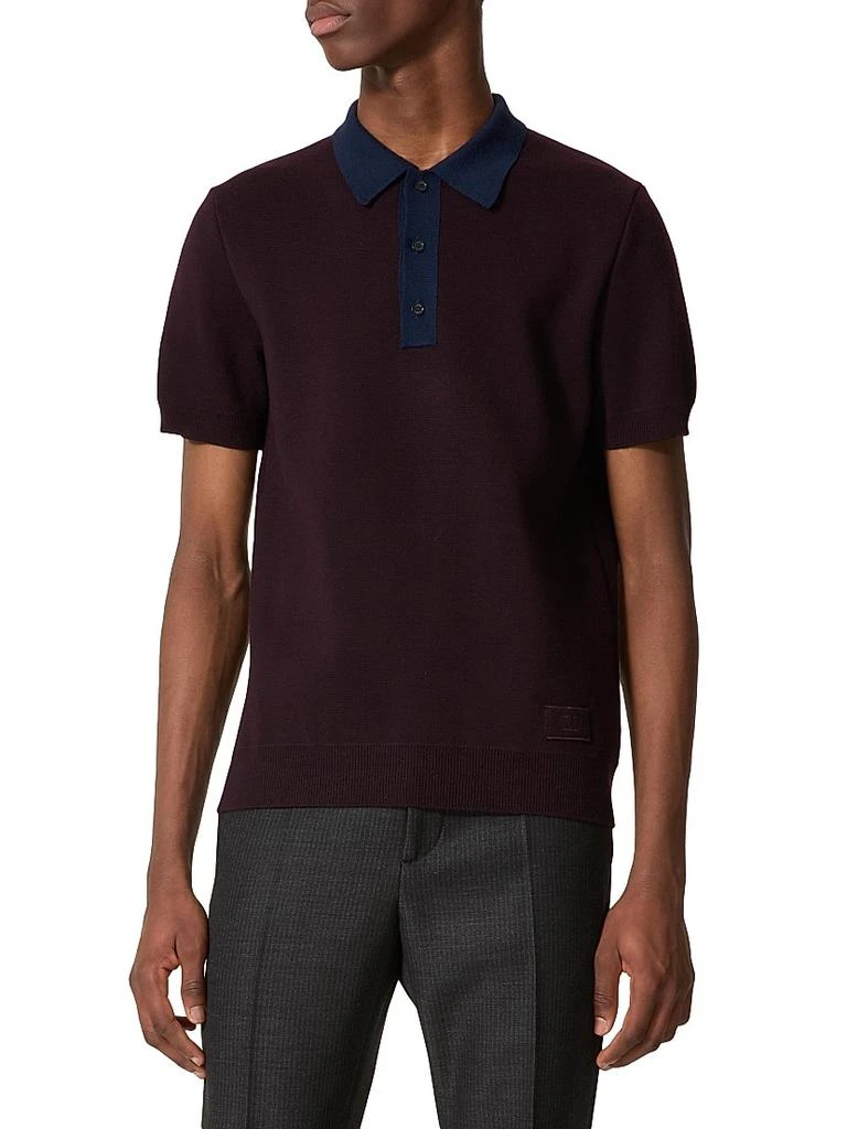 Valentino Wool Polo T-Shirt with V-Logo 3