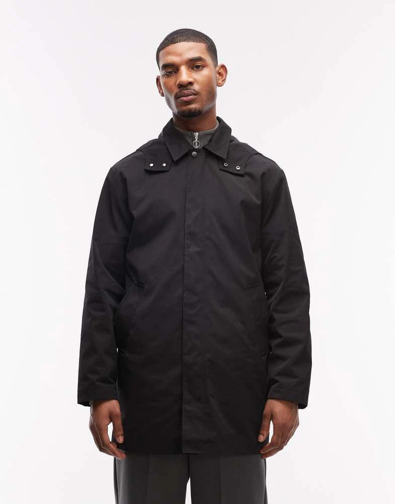 ASOS ASOS DESIGN stormMAX™  relaxed water resistant trench coat in black