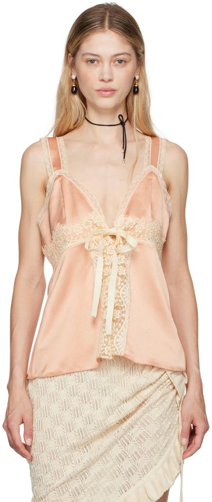 Anna Sui Pink Lace Trim Camisole