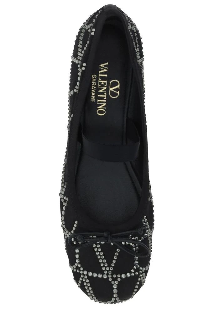 Valentino Valentino	Toile Iconographe Bow Detailed Ballerina Shoes 4