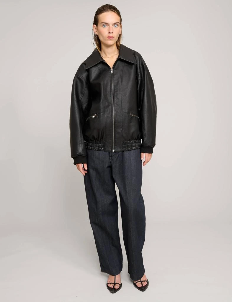 Pixie Market Fur Collar Leather Bomber jacket 3