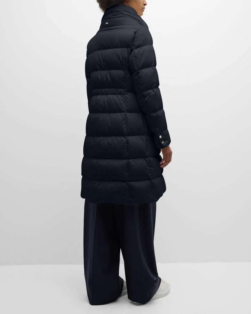 Herno Water-Resistant Sateen Nylon Long Hourglass Puffer Jacket 5