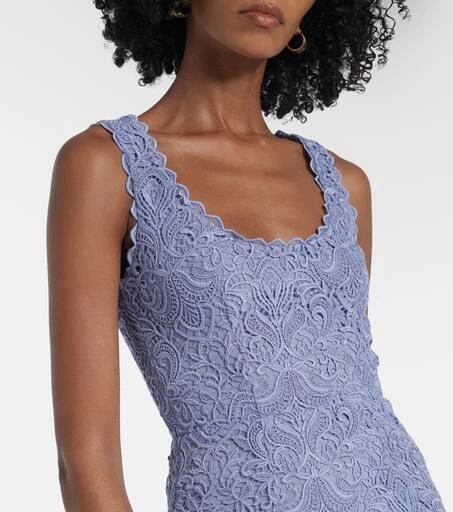 ETRO Macramé scalloped midi dress 4