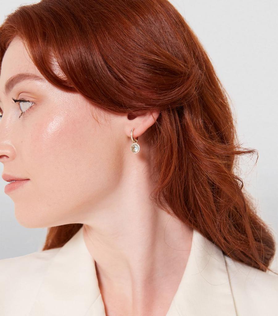 Kiki McDonough Yellow Gold, Diamond and Green Amethyst Grace Earrings