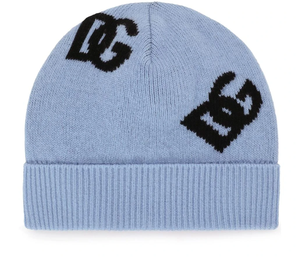 Dolce & Gabbana Wool jacquard hat with DG logo 2