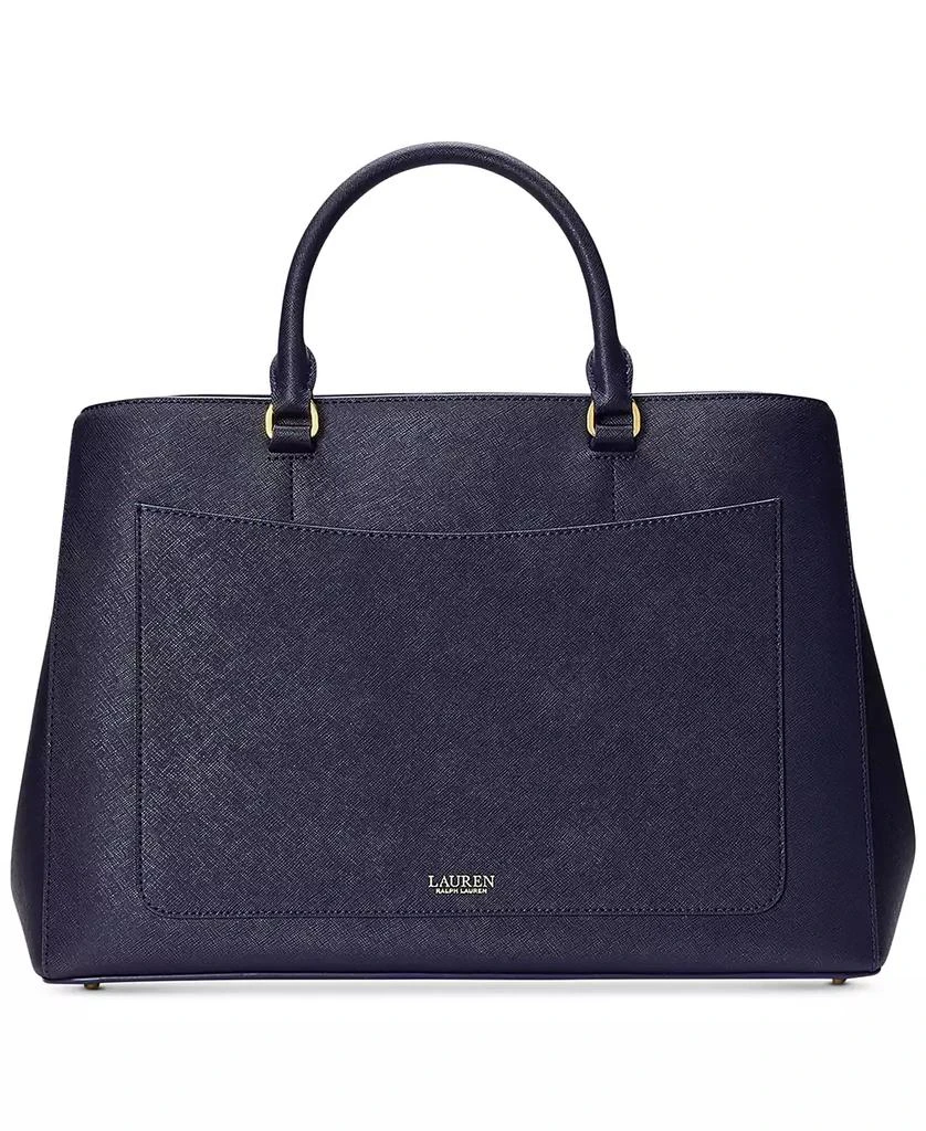 Ralph Lauren Crosshatch Leather Large Hanna Satchel 4