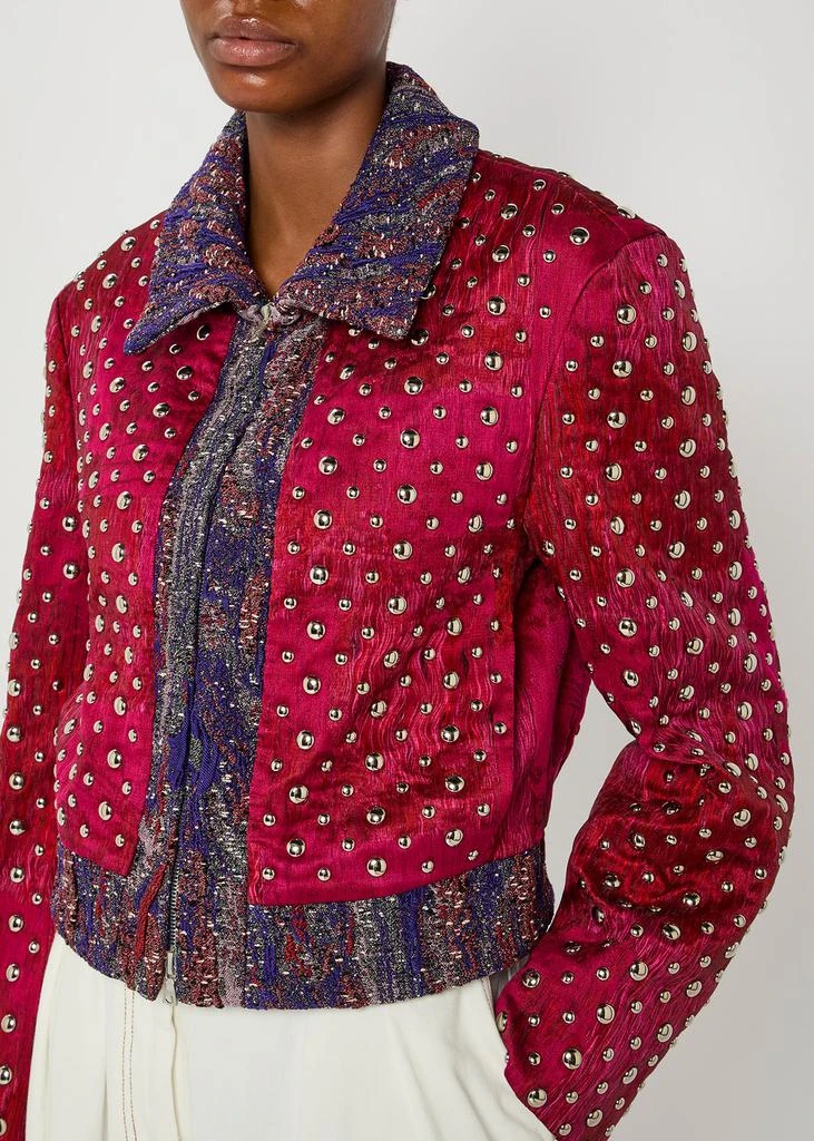 Dries Van Noten Vurano HF1544 stud-embellished woven jacket 5