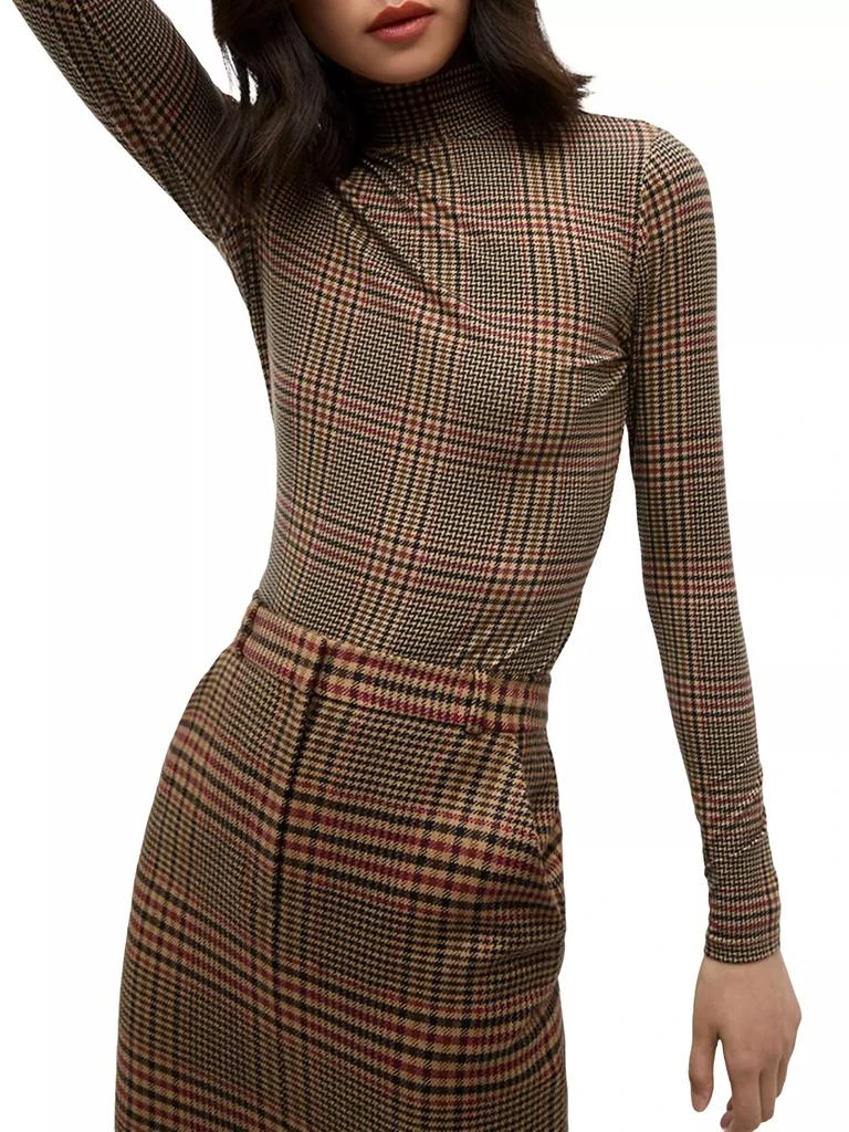 VERONICA BEARD Nate Plaid Turtleneck Top 3