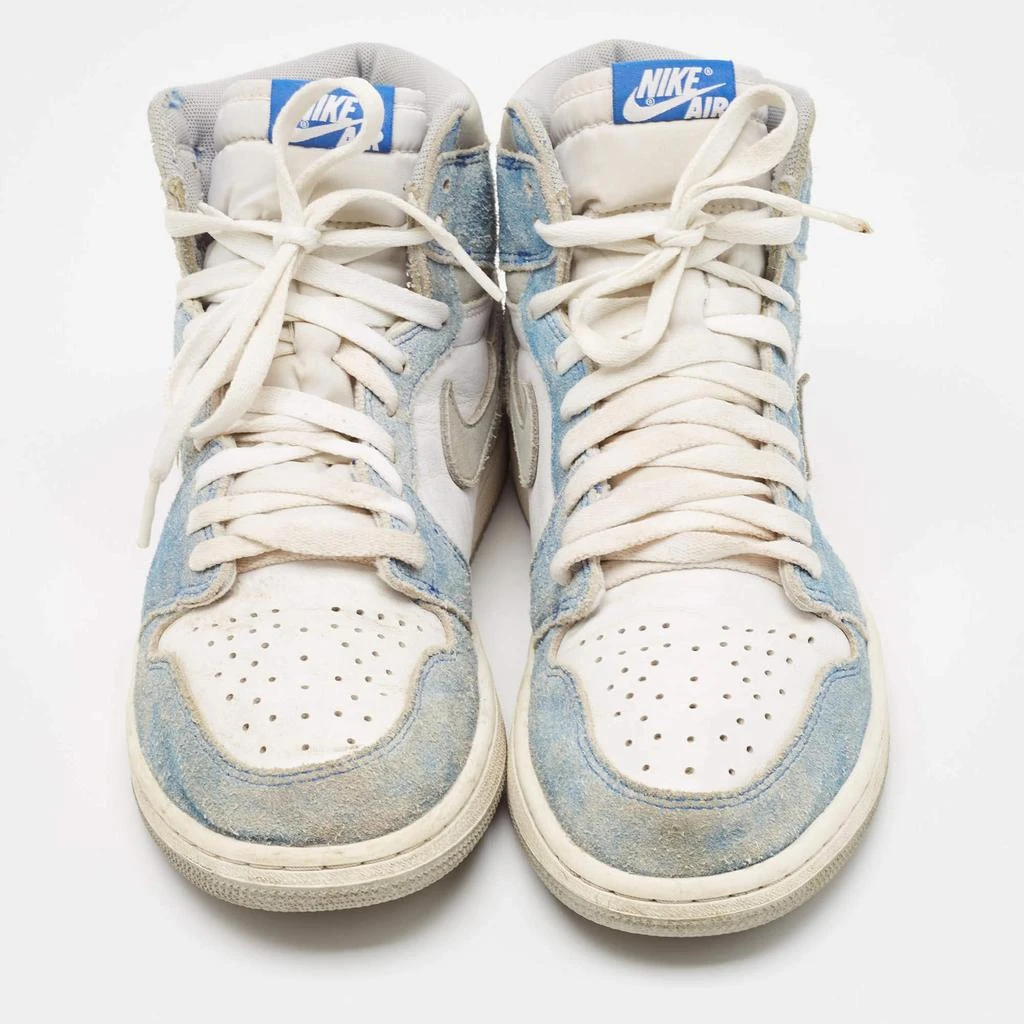 Jordan Air Jordans Blue/White Leather and Suede Air Jordan 1 High Top Sneakers Size 43 3