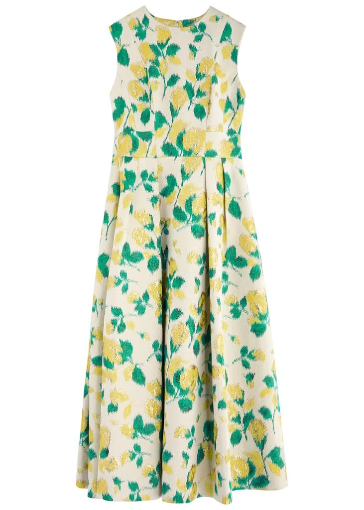 Huishan Zhang Renee floral-jacquard woven midi dress 1