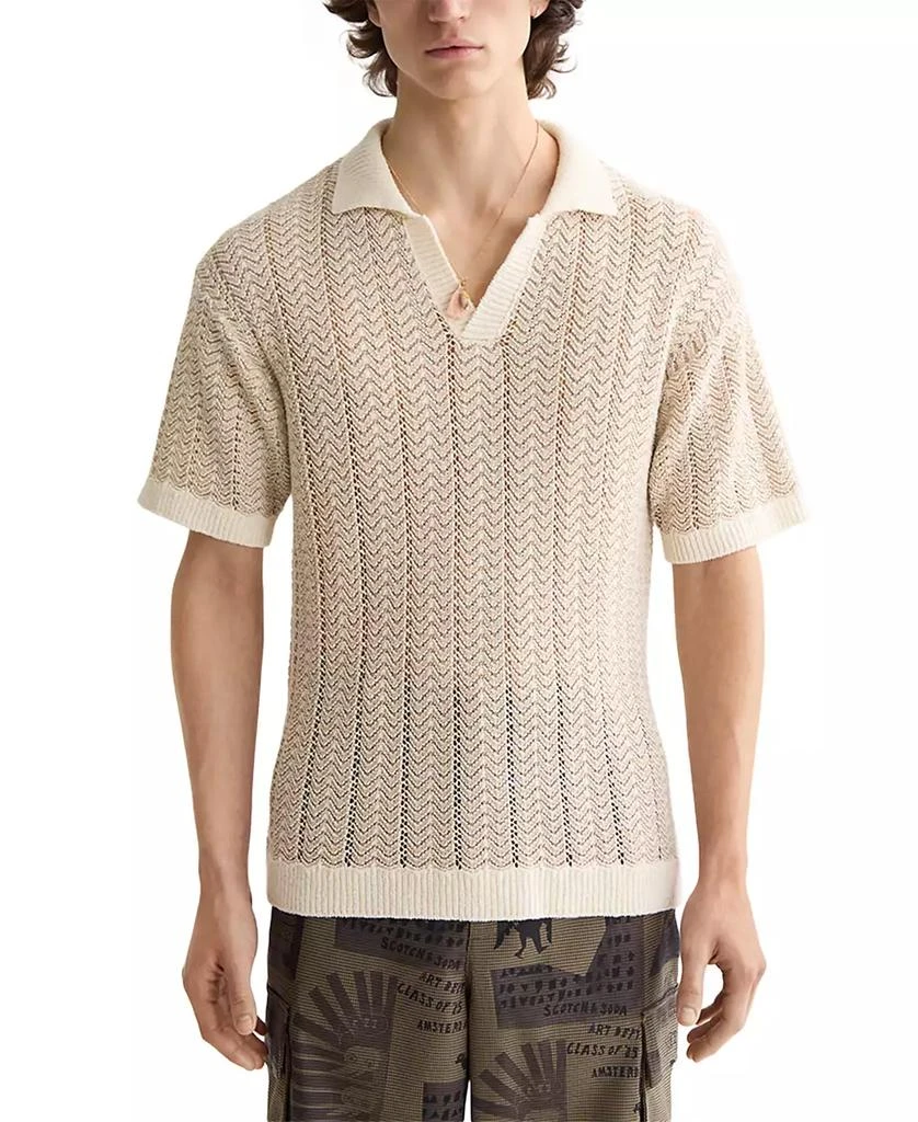 Scotch & Soda Men's Structured Knit Sweater Polo Shirt 1