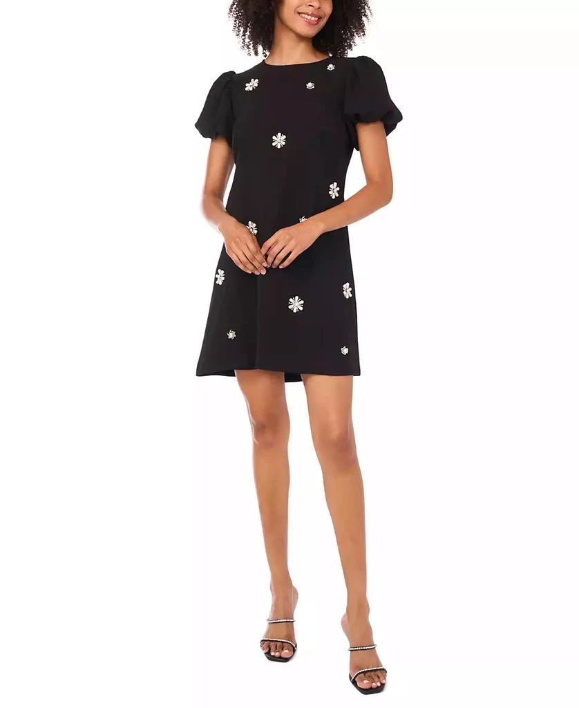 Women's Embellished Crewneck Short Puff-Sleeve Flare Dress  On Sale Now  with Up to 71% Off | Discover Exclusive Deals & Savings at BeyondStyle   Authentic CeCe dress|women's fashion|dresses with Limited-Time Discounts,