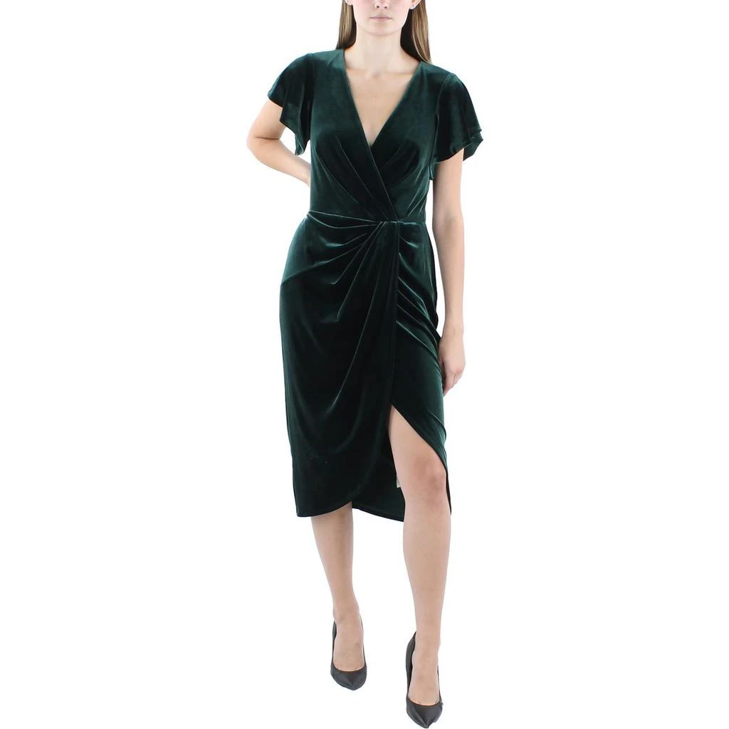 Ralph Lauren Womens Velvet Mid-Calf Cocktail And Party Dress 3