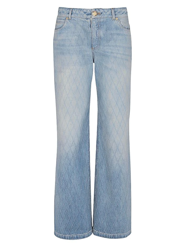 Balmain Quilted Straight-Leg Jeans 1