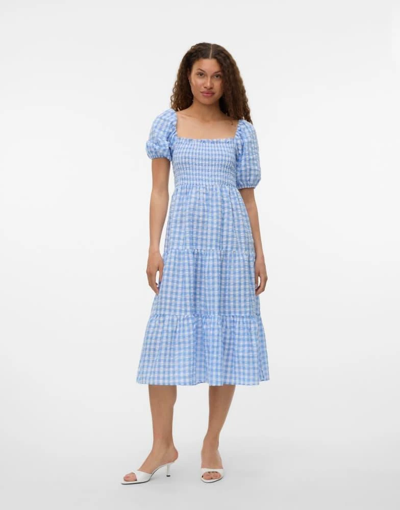 Shop Vero Moda shirred cami midi dress in light blue floral on Sale at  BeyondStyle  Get 66% Off Vero Moda shirred cami midi dress in light blue  floral with Limited-Time Flash