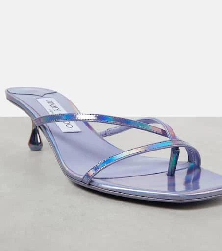 Jimmy Choo Etana 50 metallic leather mules 6