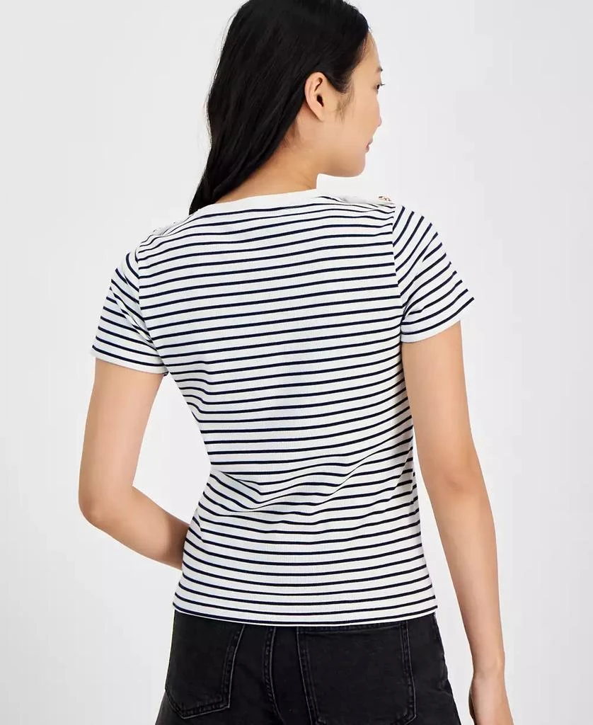 On 34th Women's Button-Shoulder T-Shirt, Created for Macy's 2