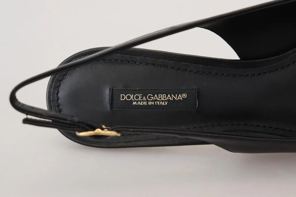 Dolce & Gabbana Dolce & Gabbana Black Leather Slingbacks Heels Pumps Shoes 10
