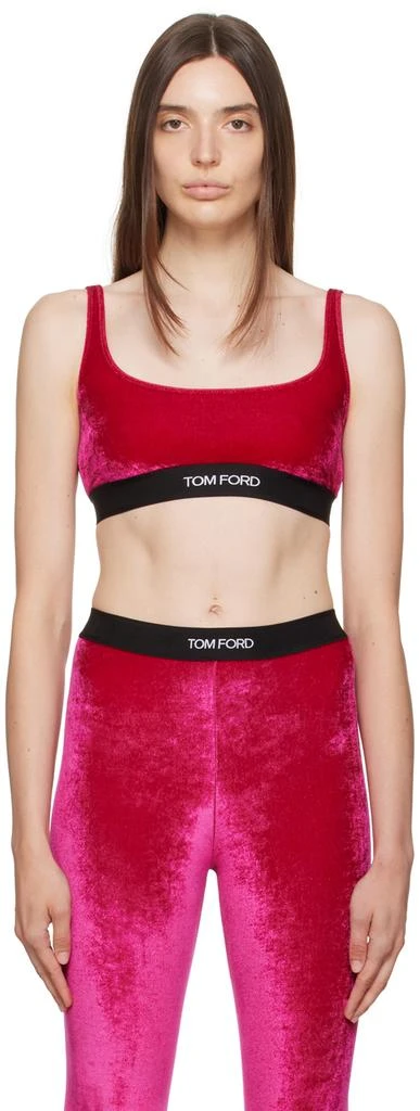 Tom Ford Red Scoop Neck Bra 1