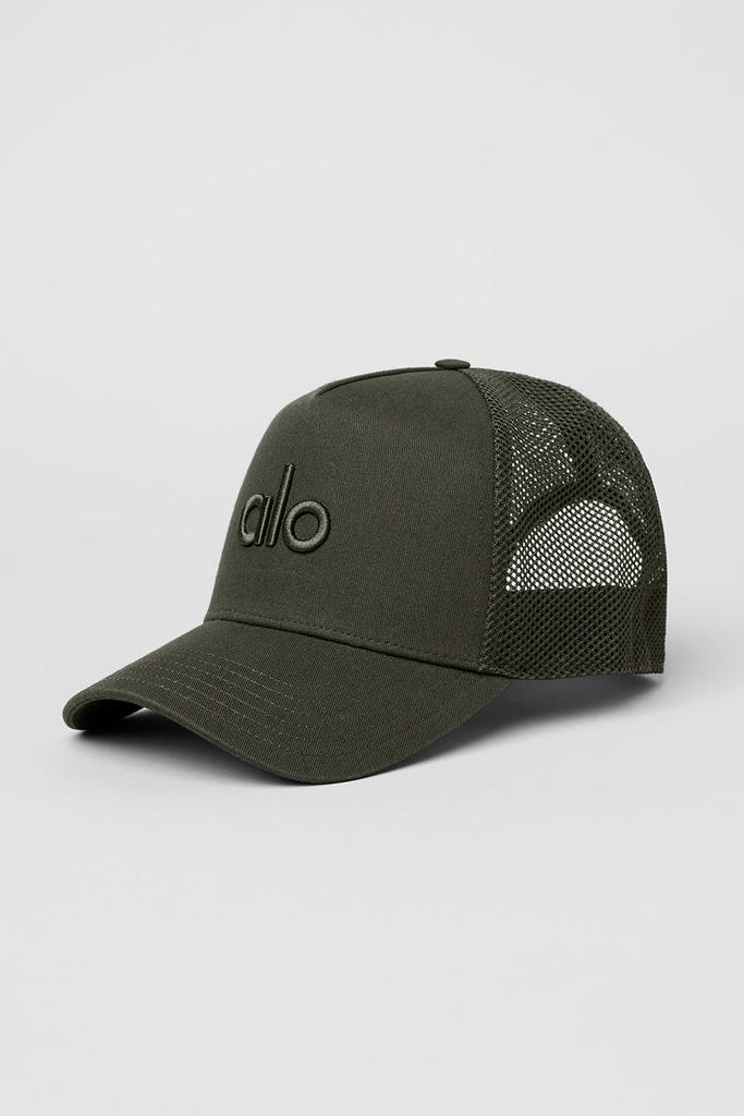 Alo District Trucker Hat - Stealth Green - Hats - Free Shipping
