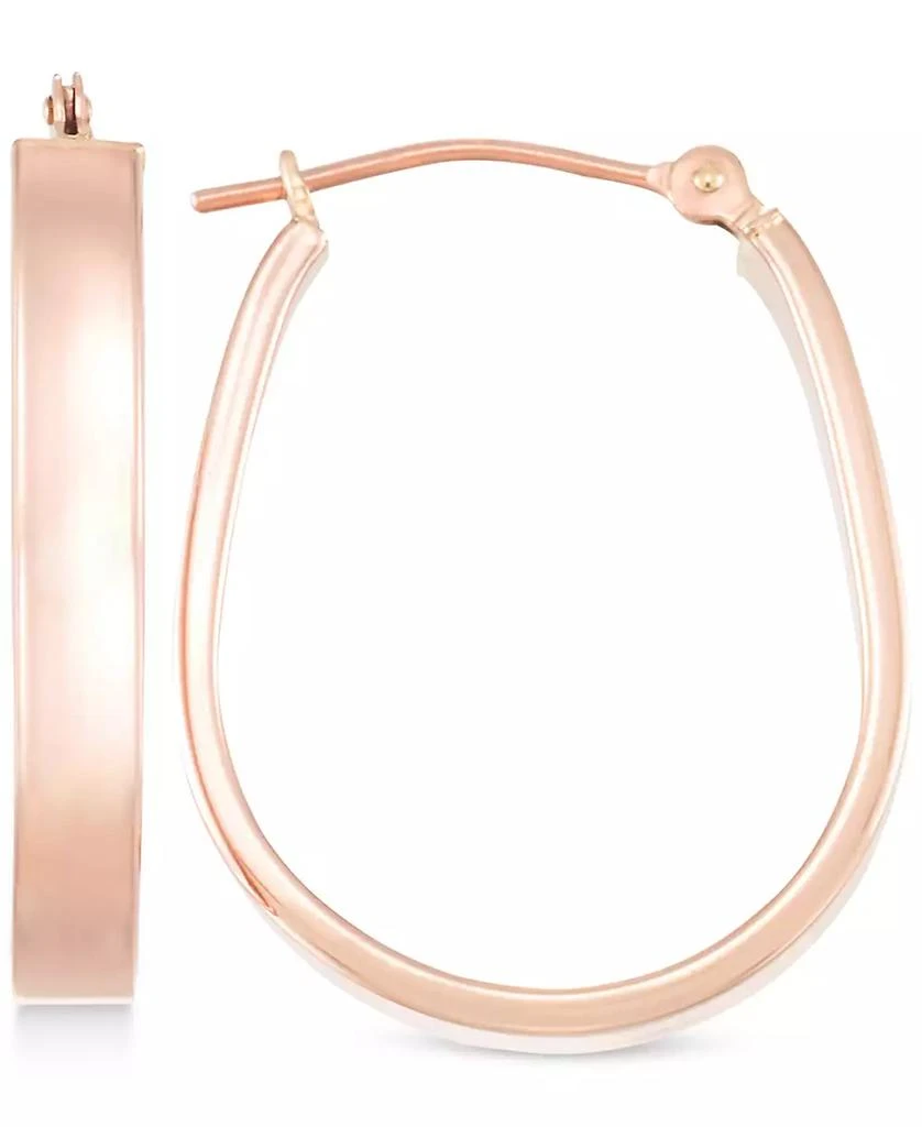 Macy's Polished Pear-Shape Hoop Earrings in 10k Rose Gold 1