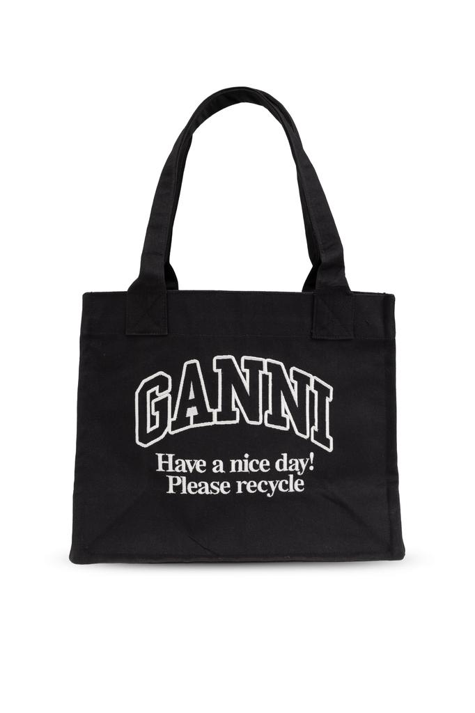 【関税・送料込み】GANNI TOTES GANNI Canvas Tote Bag | Black | FARFETCH