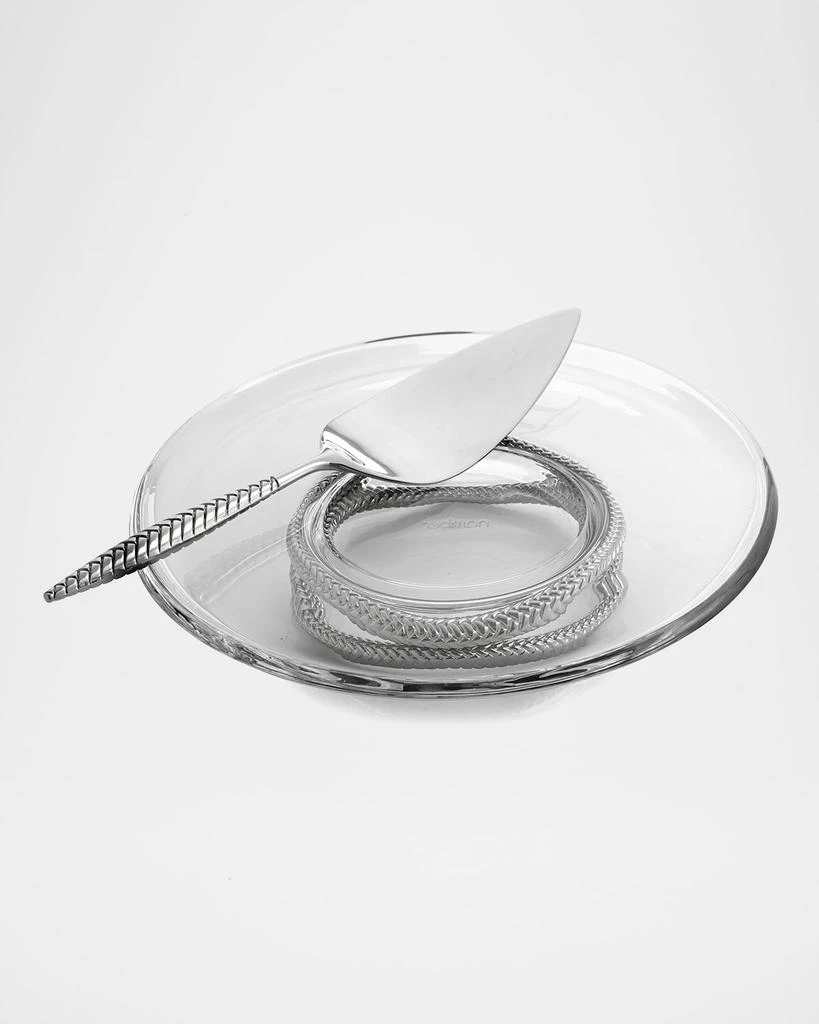 Nambe Braid Glass Cake Platter