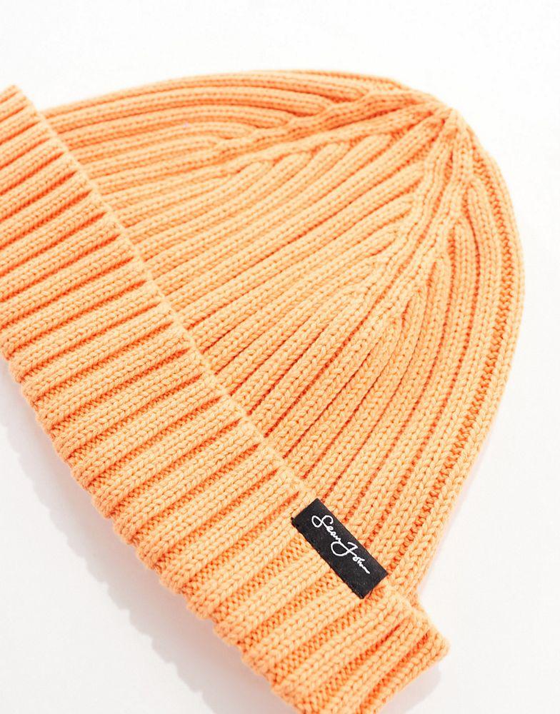 Sean John Sean John script flag beanie in orange