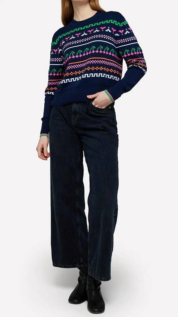 Brodie Cashmere Elsie Pop Crew Sweater In Hello Sailor 1