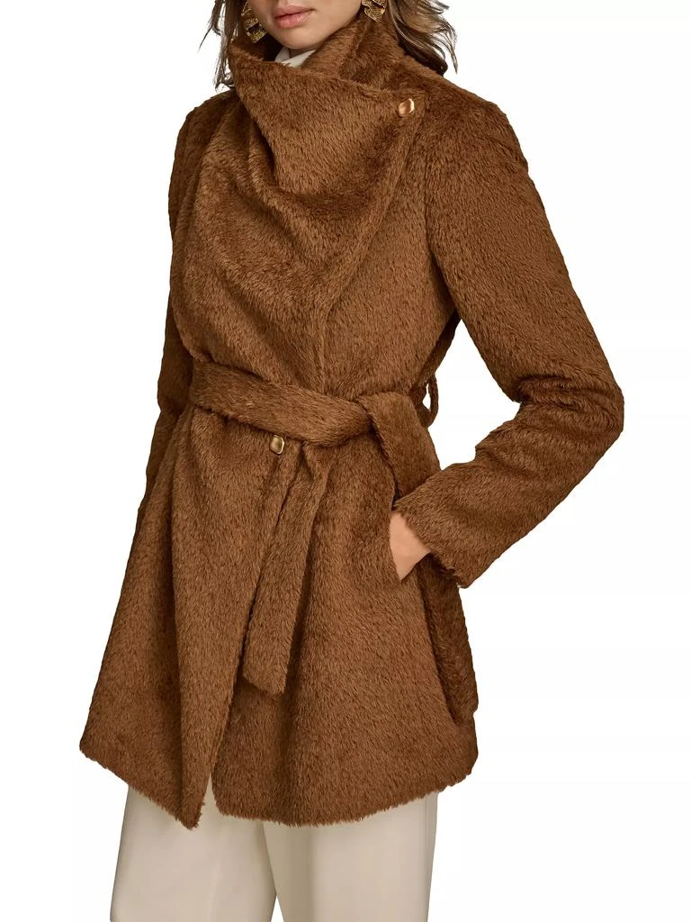 Donna Karan Wool-Blend Belted Wrap Coat 4