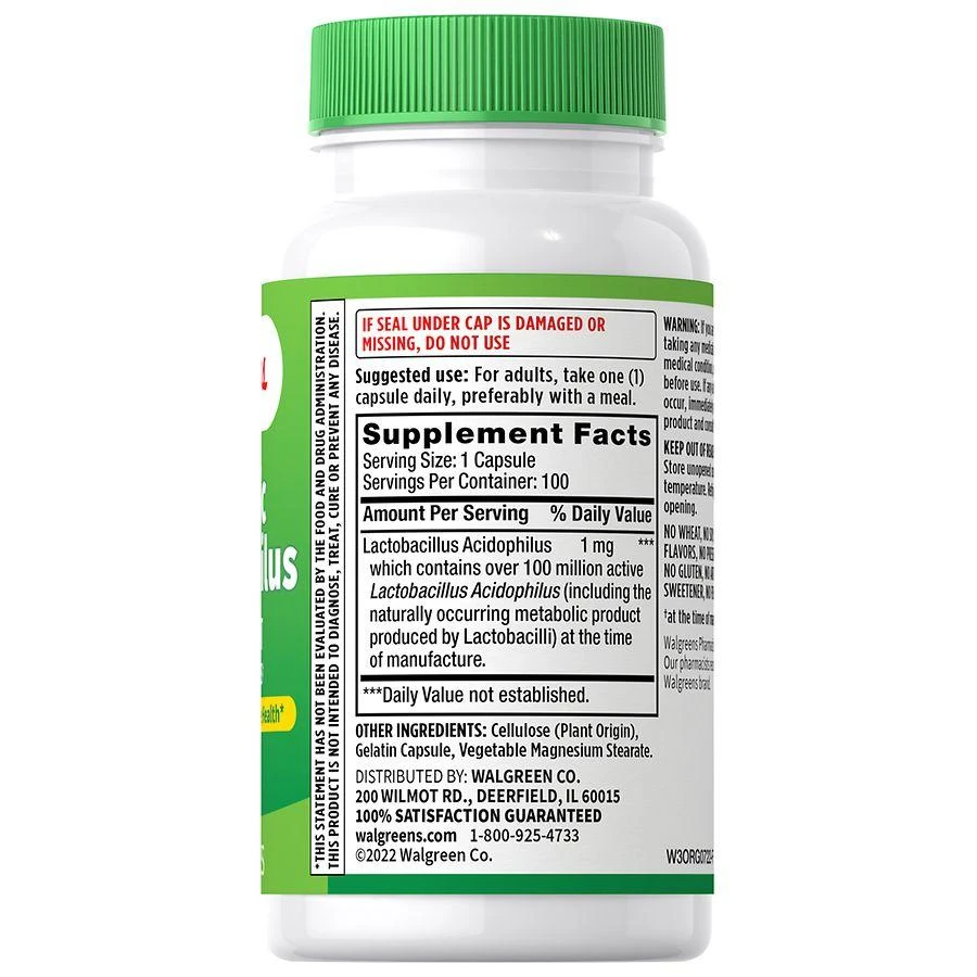 Walgreens Probiotic Acidophilus Capsules 3