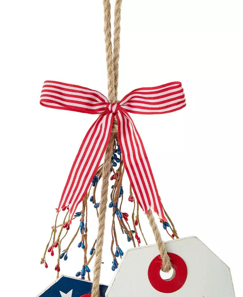 Glitzhome Wooden Patriotic or Americana Doorknob Hanging Decor, 19.5" 6