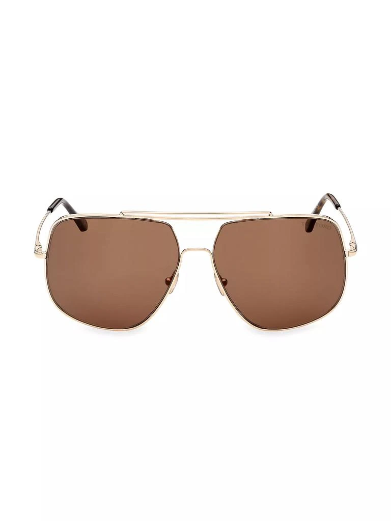 Tom Ford Liam 61MM Square Metal Sunglasses 1