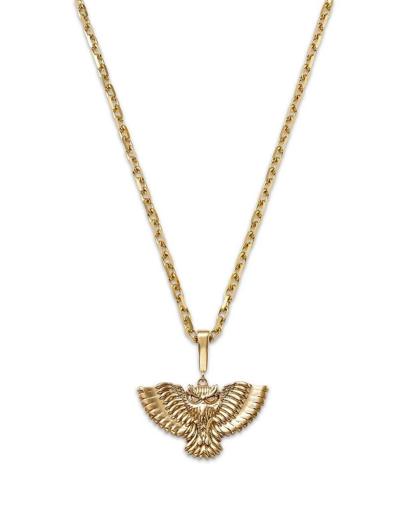 Bloomingdale's Fine Collection Bloomingdale's Fine Jewelry Men's Owl Pendant Necklace in 14K Yellow Gold, 22" 1