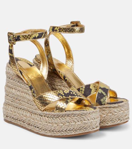 【Christian Louboutin】 Mariza snake-printレザーエスパドリー Christian Louboutin Mariza snake-print leather espadrille