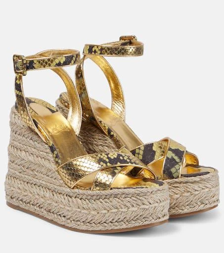 Christian Louboutin Mariza snake-print leather espadrille wedges 1
