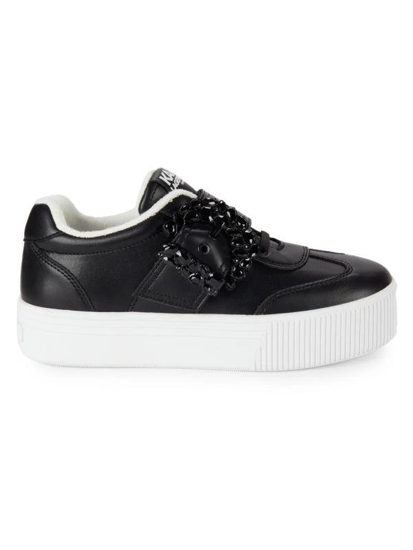 Karl Lagerfeld Paris Embellished Buckle Platform Sneakers 1