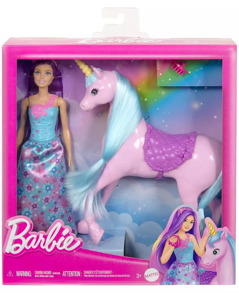 Barbie Fantasy Doll & Unicorn Toy Set - Includes Saddle, Brush, & Accessories 6