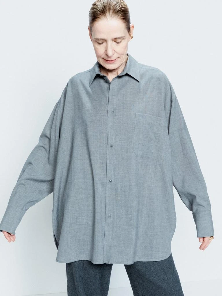 Raey Oversized wool and cashmere blend split-hem shirt 2