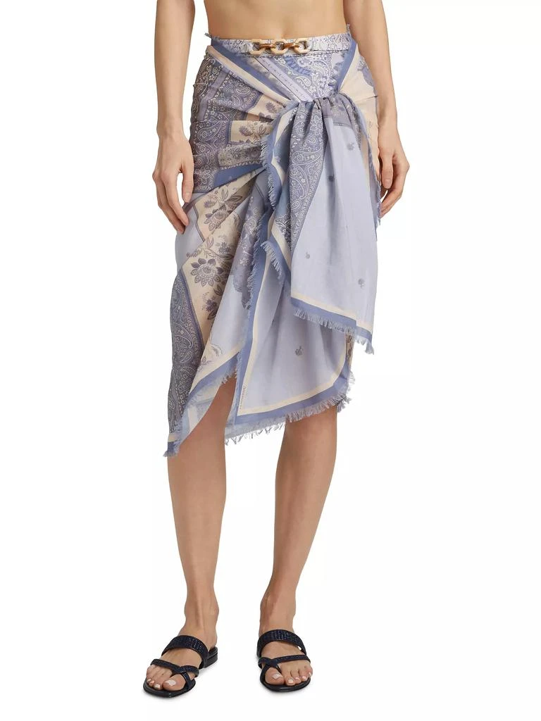 Zimmermann Paisley​ Cotton Self-Tie Pareo 3